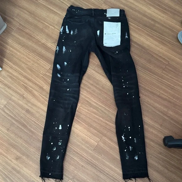 Men's Black Distressed Skinny Pants